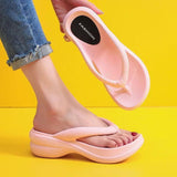 Thick Sole Wedges Flip Flops For Women Summer Clip-5012pink-3