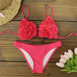 Three-dimensional flower bikini-Pink-4