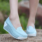 Genuine Leather Breathable Shoes Swing-Blue-2