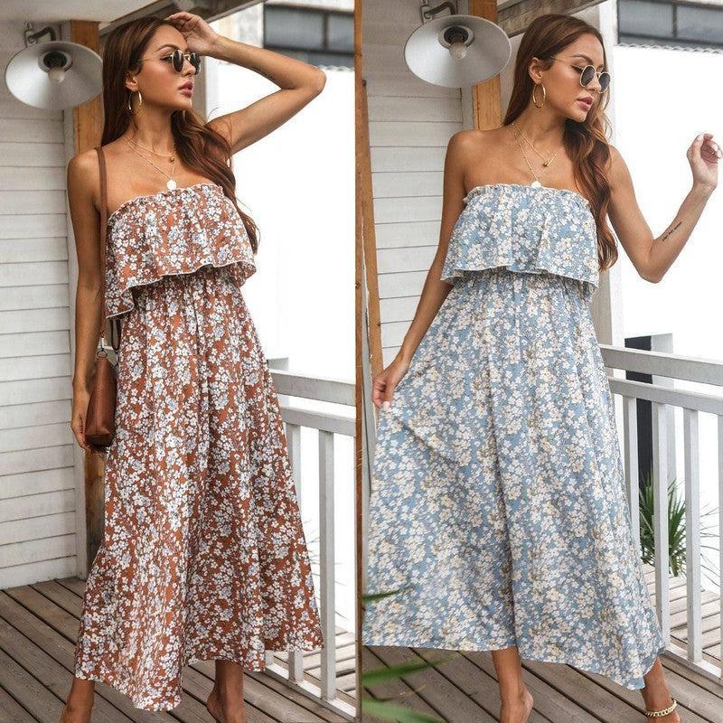 Trendy Floral Tube Top Dress for Summer-1