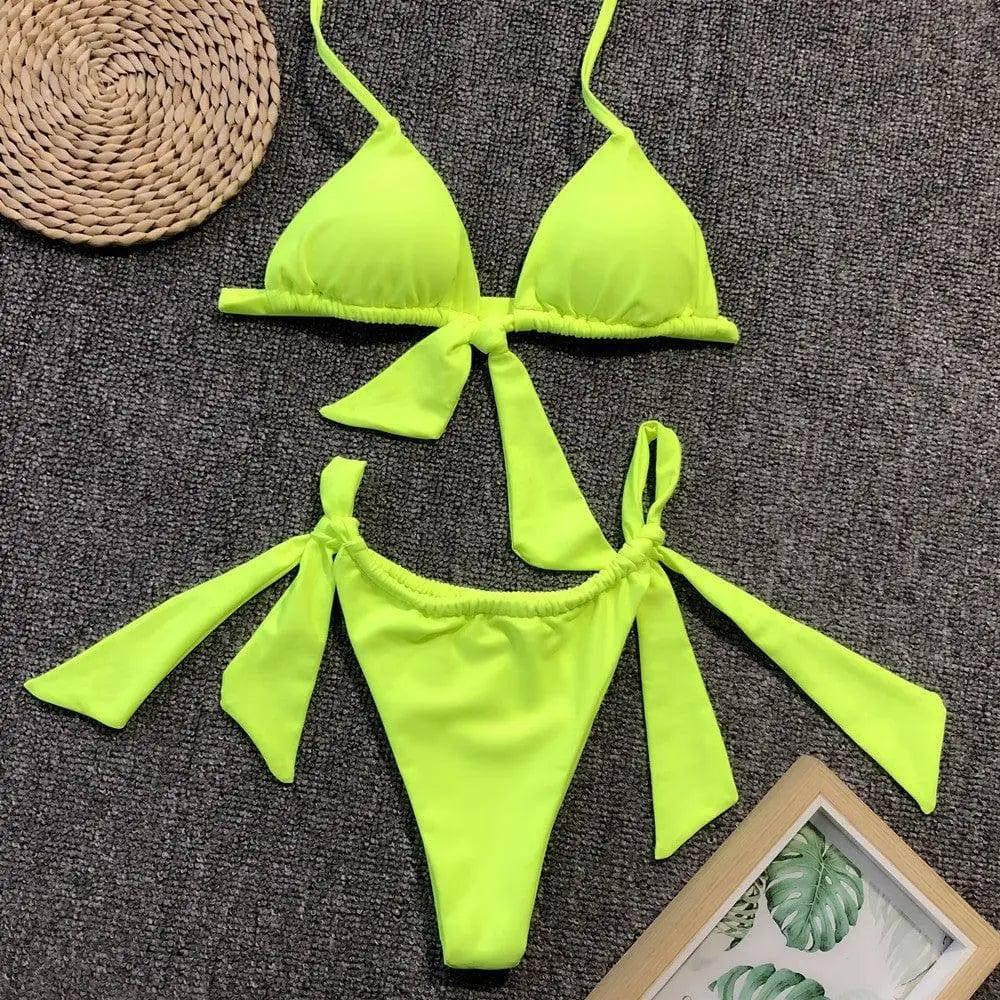 Triangle bikini-FluorescentGreen-2