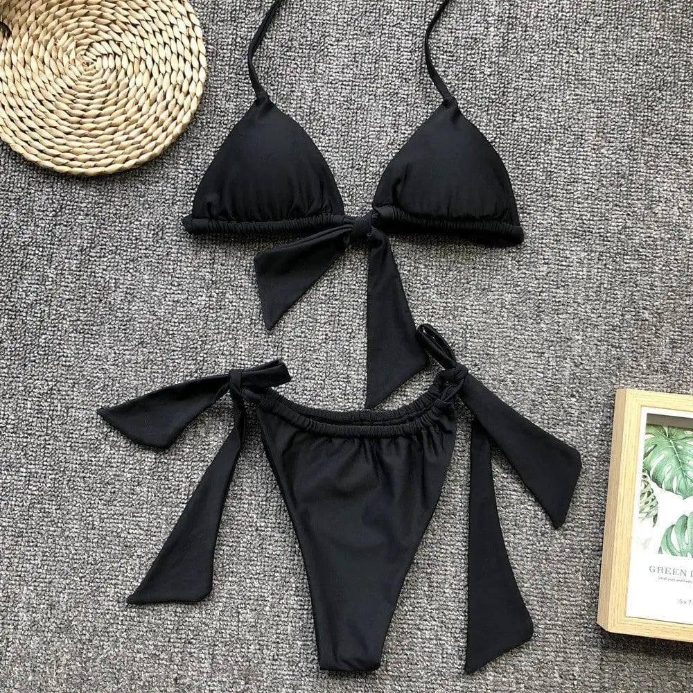 Triangle bikini-Black-4