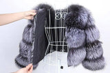 Women's Fashionable Fox Fur Splicing Short Coat-10