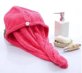 Women's Hair Dryer Cap, Absorbent Dry Hair Towel-red-27