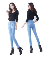 Women's high-rise jeans-Lightblue-3