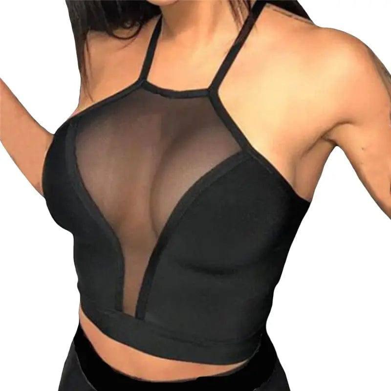 Women's Panel R-shaped Crop Tank Top-3