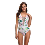 Women's one piece screen printed swimwear-1