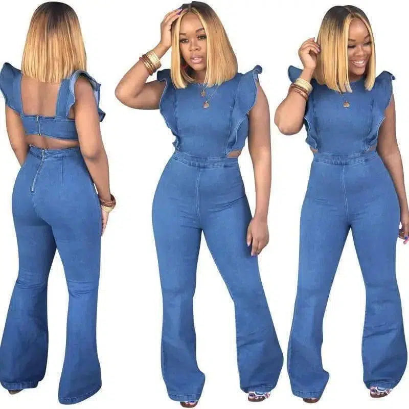 LOVEMI - women's sling denim jumpsuit