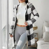 Plaid Sherpa Hooded Coat