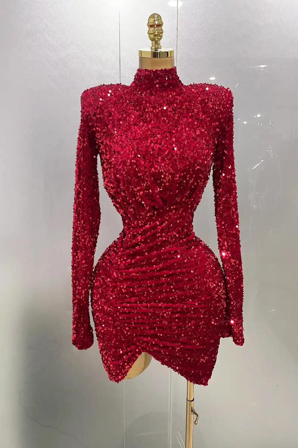 Red Sequin Mini Dress
