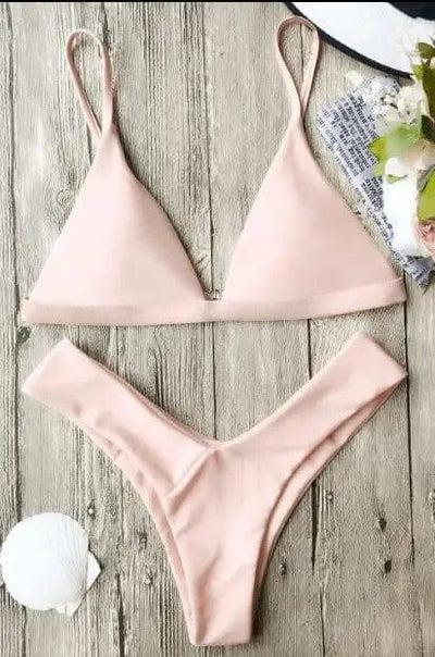 Chic Olive Triangle Bikini Set for Women - Swimwear Essentials-S-7